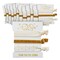 BLUE PANDA Elastic Ponytail Holder - Baby Shower Hair Tie Favors - Gender Reveal Hair Ties for Bachelorette Party Favors - Pack of 24, 0.39 & 0.59 x 10 in, Gold, Beige & White